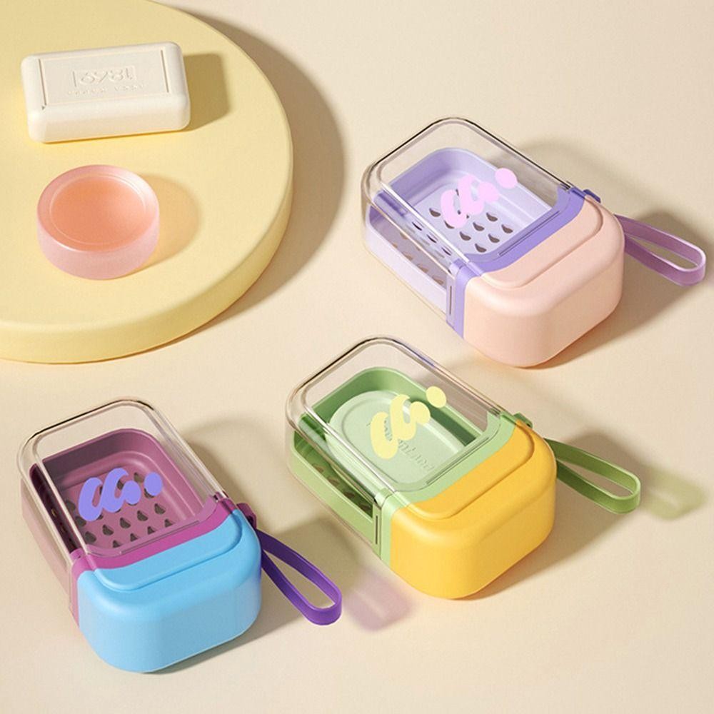 New Cute Travel Soap Case with Drain Tray & Lid