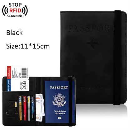 Multi-Compartment RFID Blocking Passport Wallet Holder