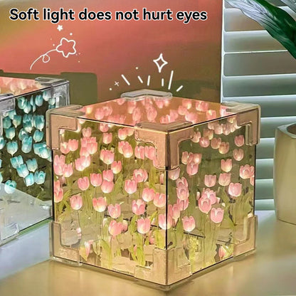 DIY Tulip Cube LED Mirror Lamp