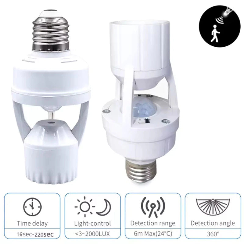 E27 Infrared Motion Sensor Lamp Holder