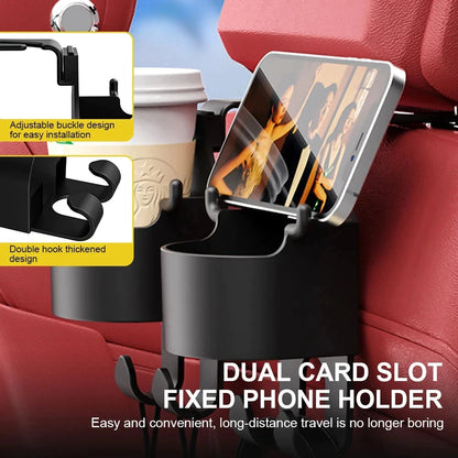 Car Seat Headrest Cup Holder with Hook