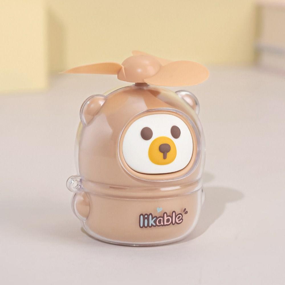 Usb Rechargeable Mini Cartoon Fan with Soft Blade