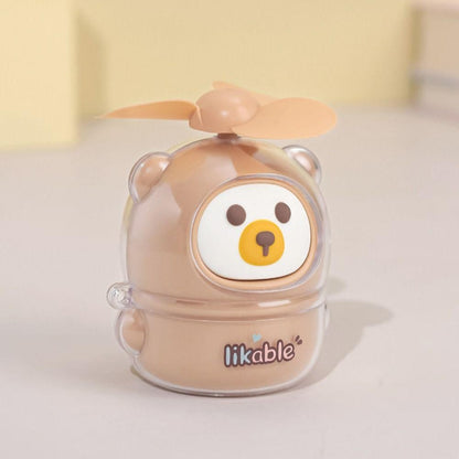 Usb Rechargeable Mini Cartoon Fan with Soft Blade