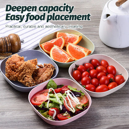 10pcs/Set Wheat Straw Square Plate