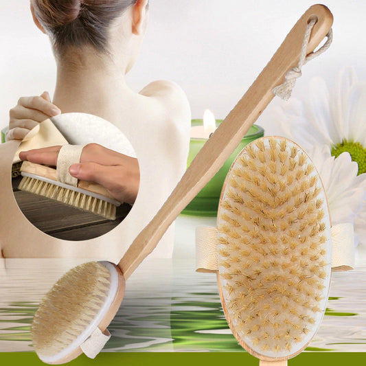 Long Wooden Handle Body Dry Brush