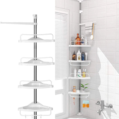 Adjustable 4-Tier Telescopic Bathroom Corner Shelf