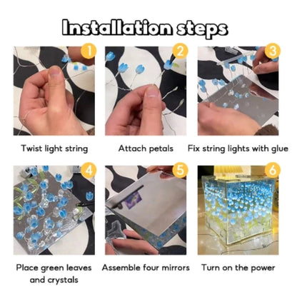 DIY Tulip Cube LED Mirror Lamp