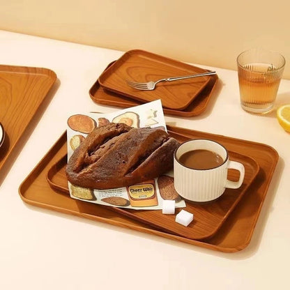 Wood Grain Plastic Tray