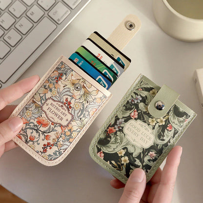 Pull-Out Floral Oil Painting Card Case