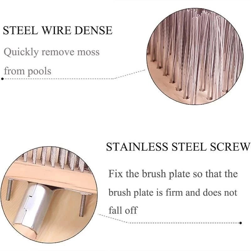 Stiff Bristle Floor Brush with Wood Handle