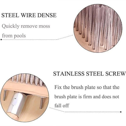 Stiff Bristle Floor Brush with Wood Handle