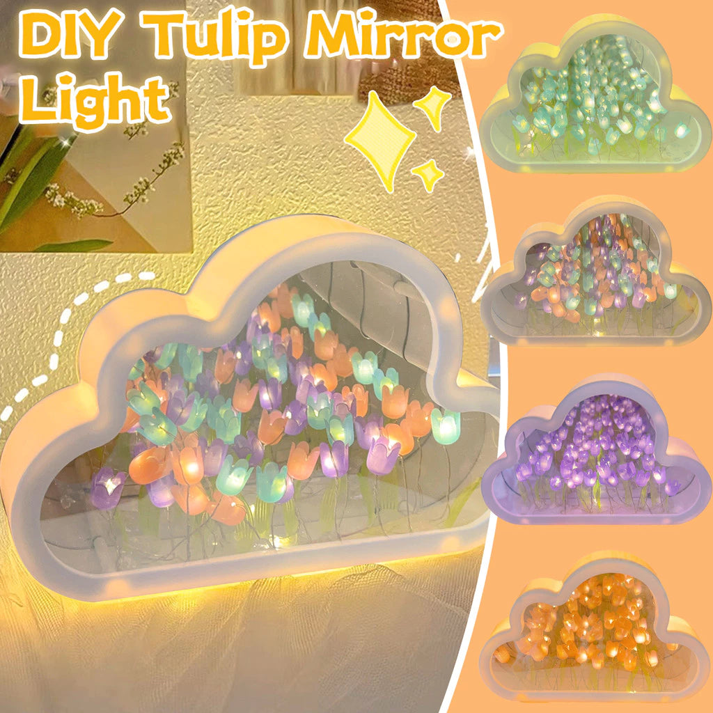 DIY Tulip Cloud LED Mirror Lamp