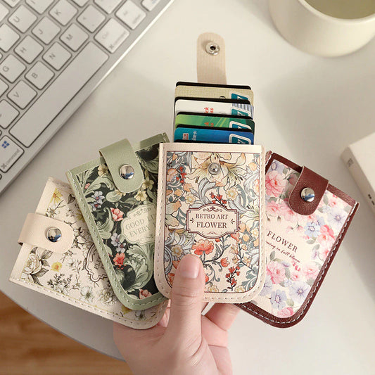 Pull-Out Floral Oil Painting Card Case
