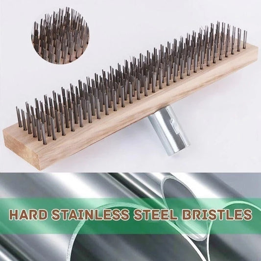 Stiff Bristle Floor Brush with Wood Handle