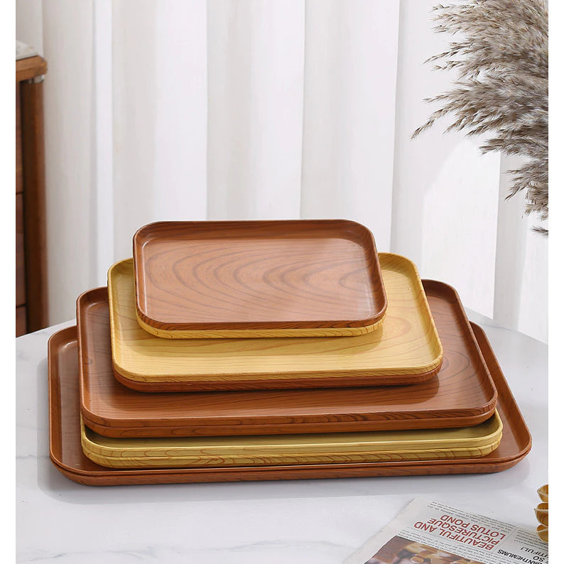 Wood Grain Plastic Tray