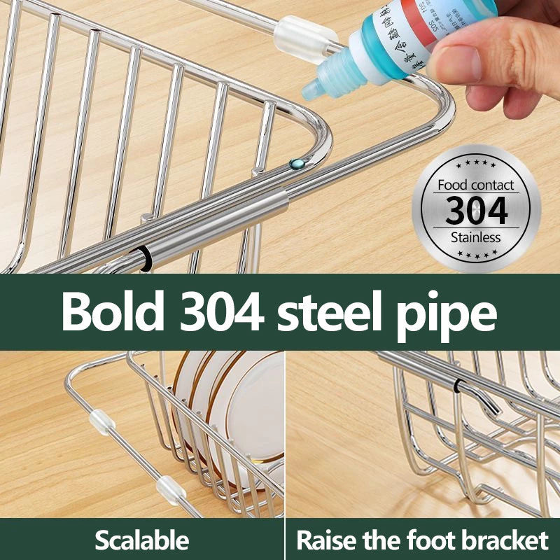 Expandable Stainless Steel Sink Drain Rack