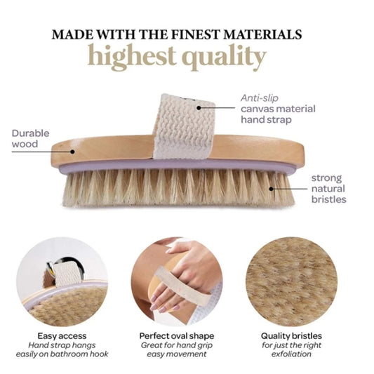 Long Wooden Handle Body Dry Brush