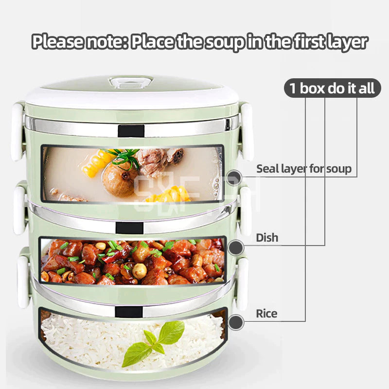 3 Layers Stainless Steel Lunch Box