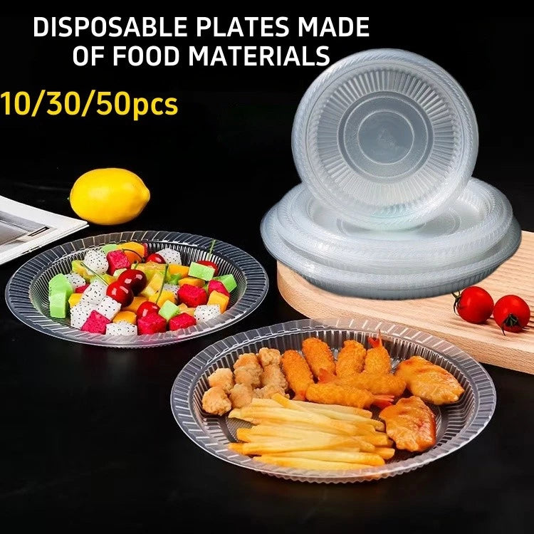 Transparent Disposable Plastic Thickened Dinner Plates