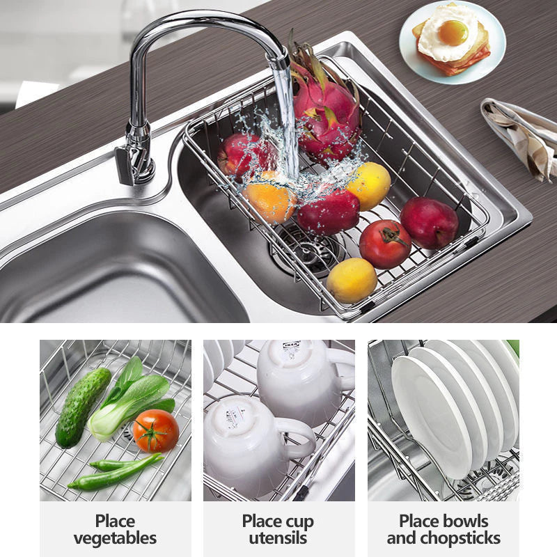 Expandable Stainless Steel Sink Drain Rack
