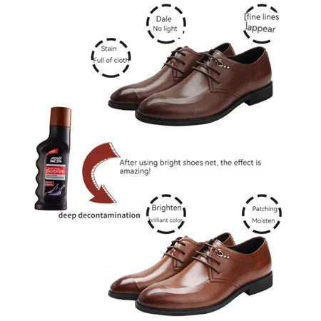 Premium Liquid Shoe Polish Wax with Built-in Sponge-head Applicator