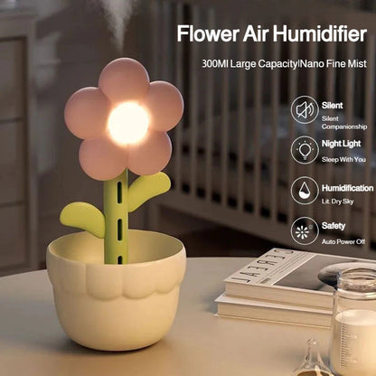 2-in-1 Flower Humidifier Night Light