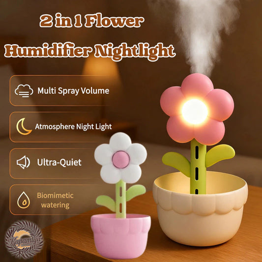 2-in-1 Flower Humidifier Night Light