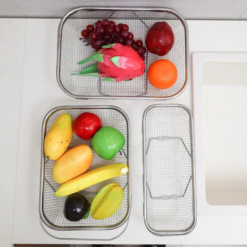 Stainless Steel Retractable Draining Basket