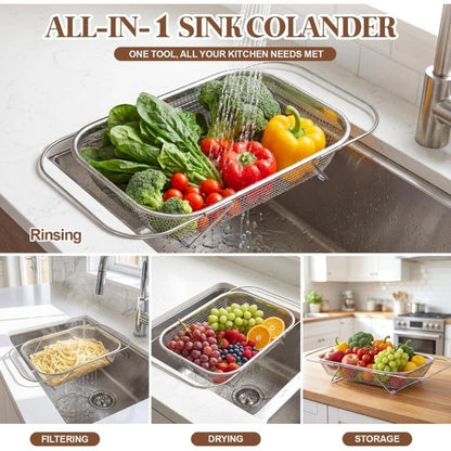 Stainless Steel Retractable Draining Basket