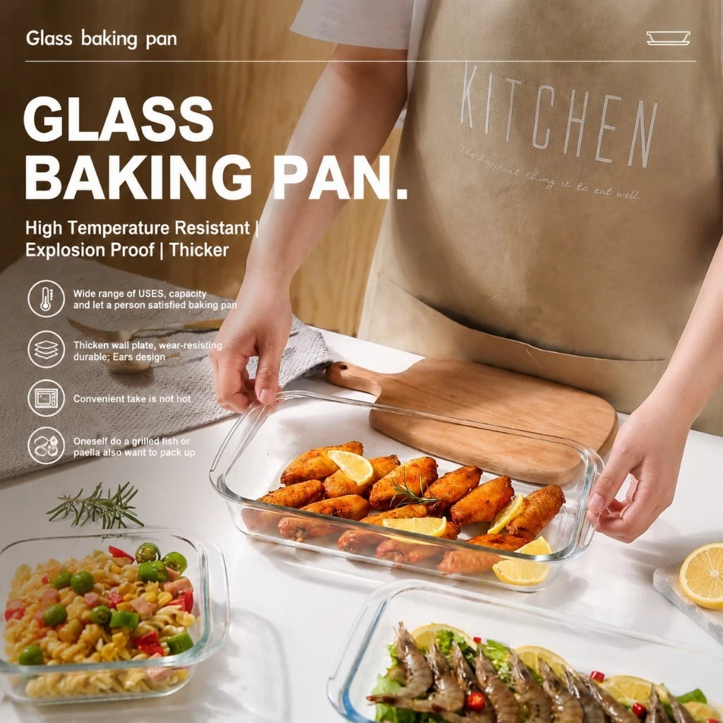 High Borosilicate Glass Baking Pan