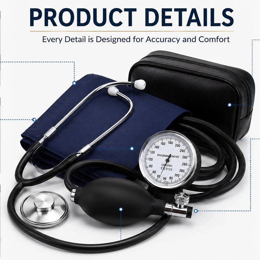 Aneroid Sphygmomanometer Blood Pressure Measure Device Kit