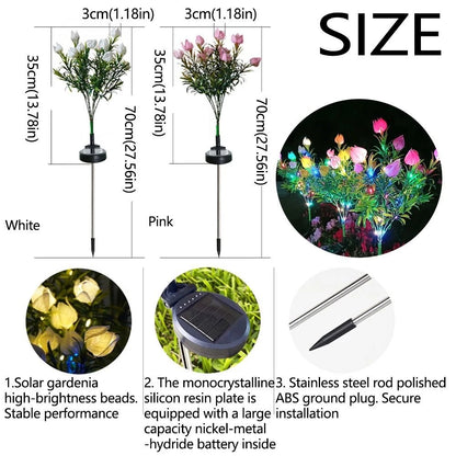 Solar Powered Gardenia Flower Lights