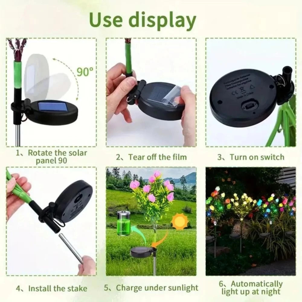 Solar Powered Gardenia Flower Lights