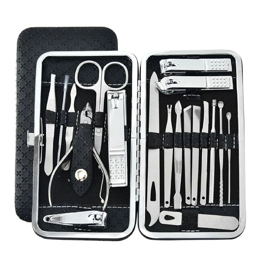19-piece Stainless Steel Manicure and Pedicure Grooming Set