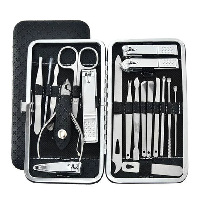 19-piece Stainless Steel Manicure and Pedicure Grooming Set