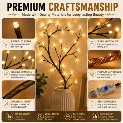 Flexible LED Willow Vine Lights with Remote