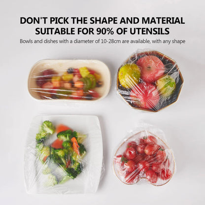 100Pcs Disposable Plastic Food Cover