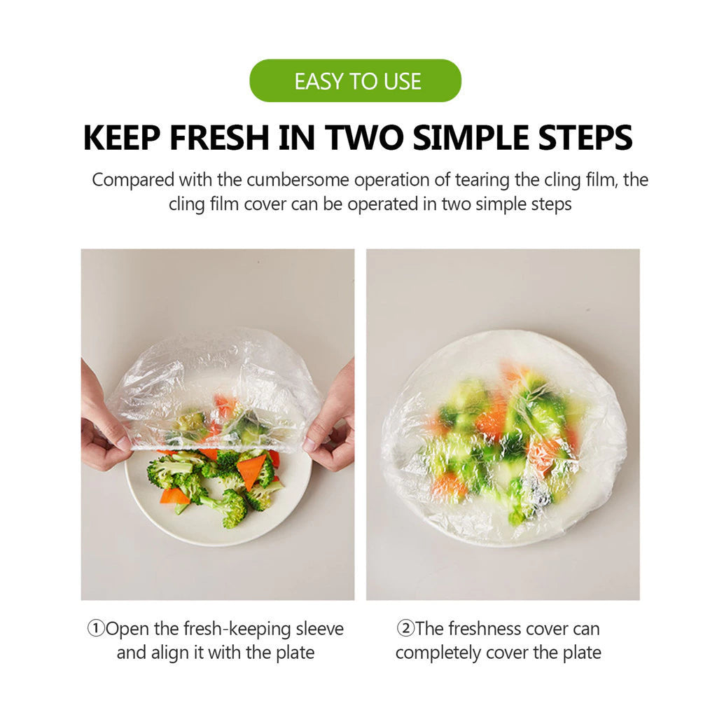 100Pcs Disposable Plastic Food Cover