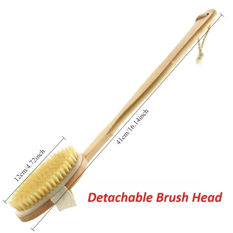 Long Wooden Handle Body Dry Brush