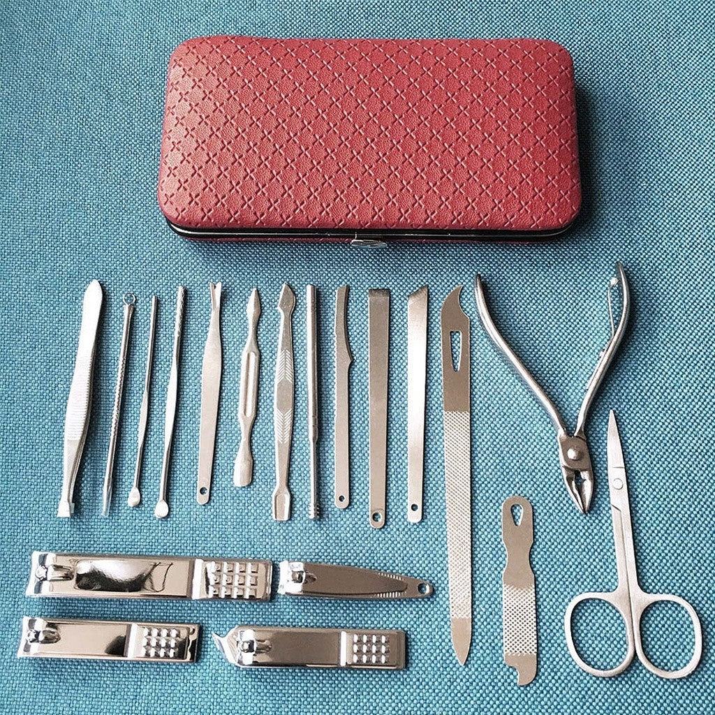19-piece Stainless Steel Manicure and Pedicure Grooming Set