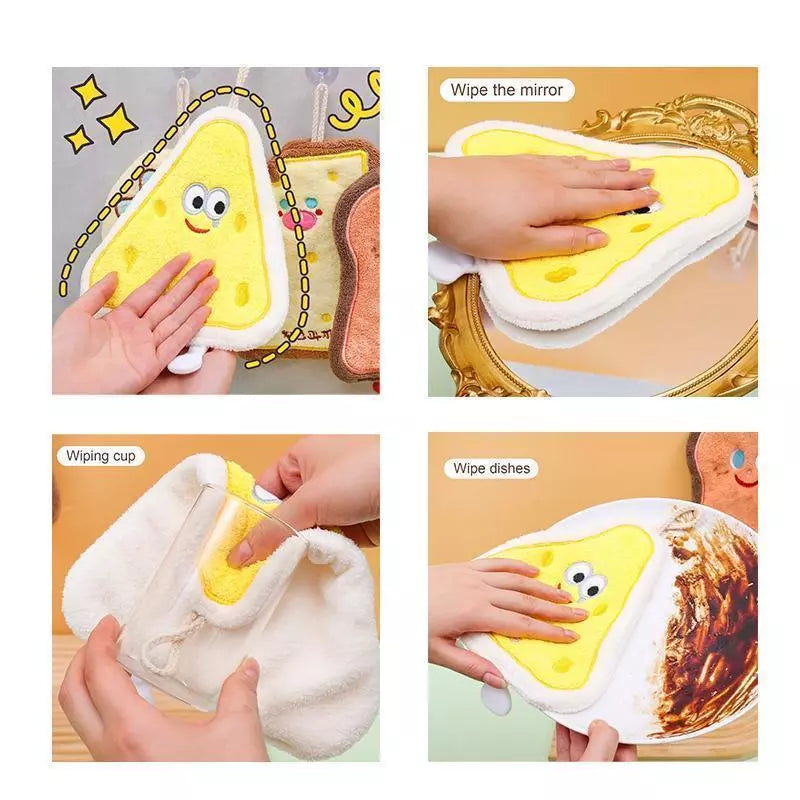 Cute Cartoon Food-Shaped Hanging Hand Towels