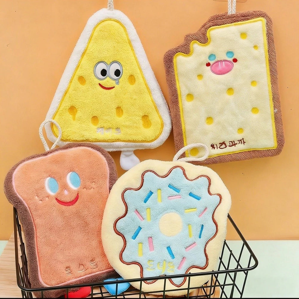 Cute Cartoon Food-Shaped Hanging Hand Towels