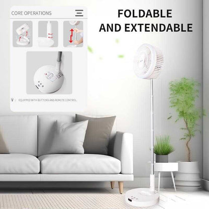LGAO Foldable Rechargeable Fan with Light & Remote