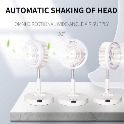 LGAO Foldable Rechargeable Fan with Light & Remote