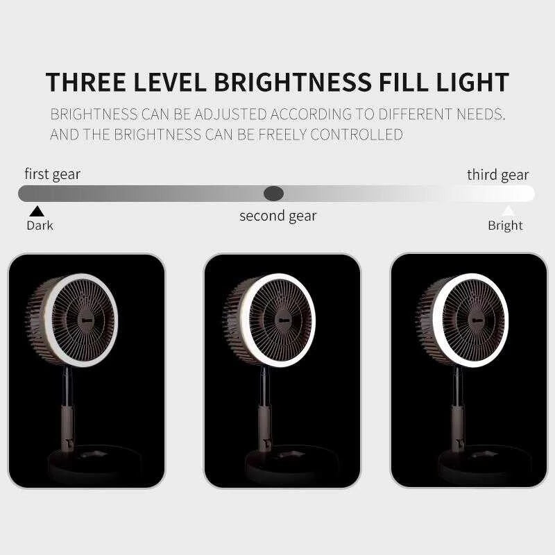 LGAO Foldable Rechargeable Fan with Light & Remote