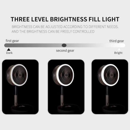 LGAO Foldable Rechargeable Fan with Light & Remote