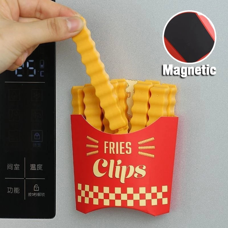 12 Pcs Set Magnetic French Fries Sealing Clip