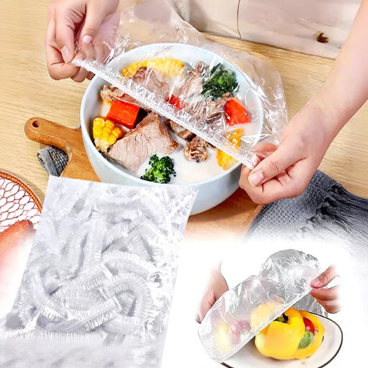 100Pcs Disposable Plastic Food Cover