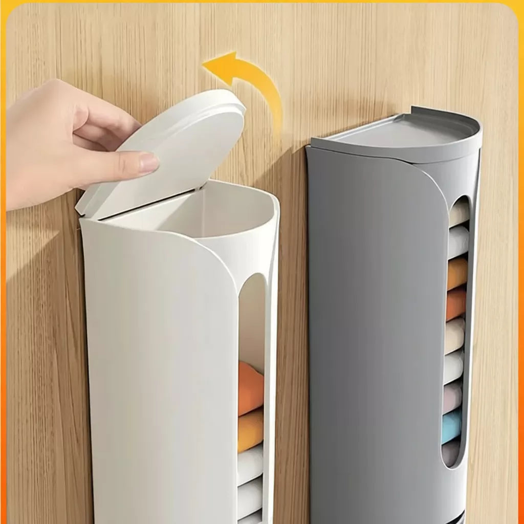 Wall Mounted Pull-Out Underwear and Socks Storage Box