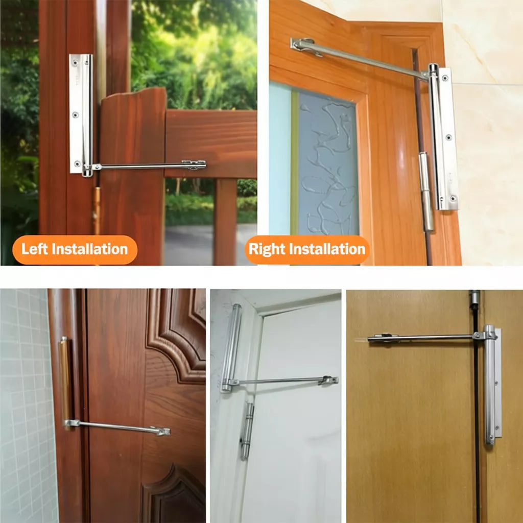 Automatic Door Closer with Adjustable Strength and Silent Stainless Steel Mechanism